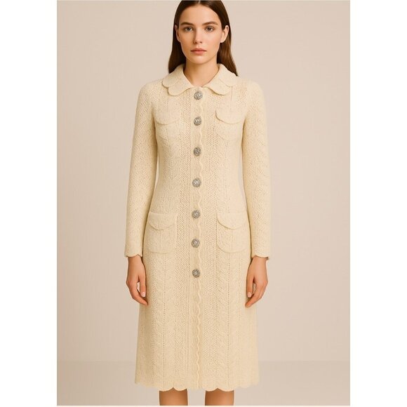 Tracy Reese for Anthropologie Crochet Occasion Cardigan Size M - Picture 12 of 13